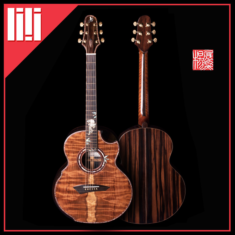 独立制琴师Jeffrey Yong Guitar红杉 望加锡黑檀 手工原声木吉他现货