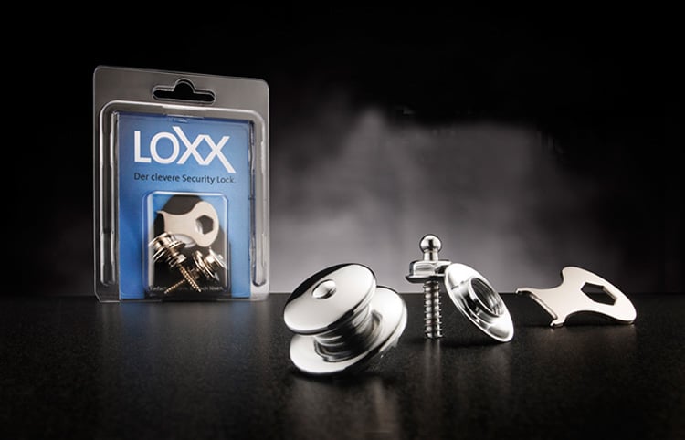 LOXX 背带扣与 Dunlop、Schaller 元件数量对比