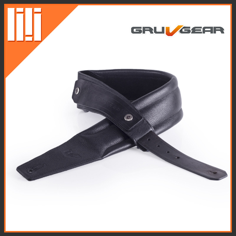 美国GRUV GEAR SOLOSTRAP 82毫米宽鞣制真皮电木吉他贝司背带