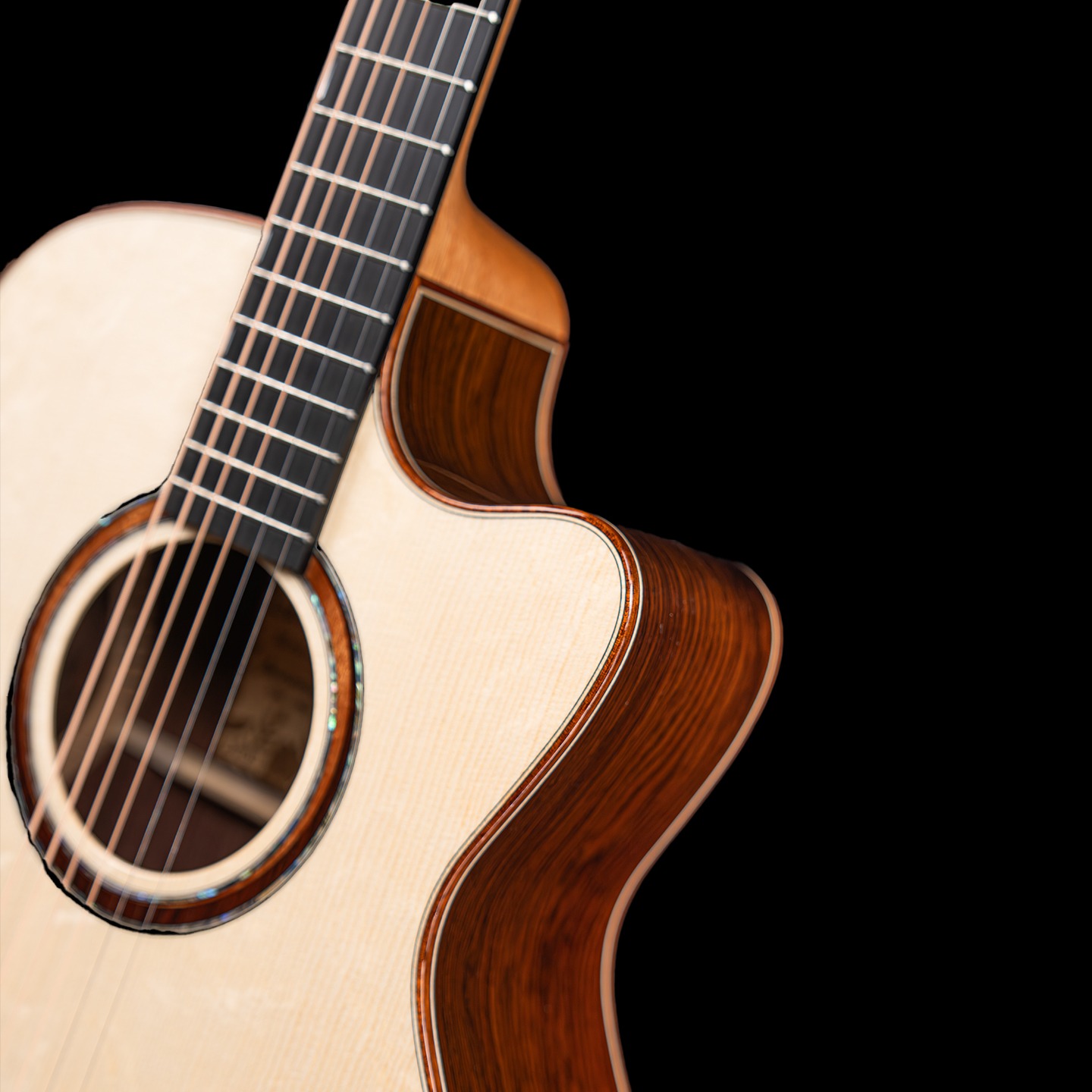 Lakewood 40 周年 M-53C 系列细节(可可波罗 + 熊爪纹欧洲云杉)
