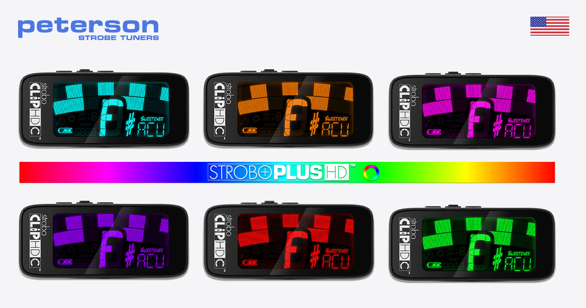 Peterson StroboClip HDC 彩屏可充电夹式调音器