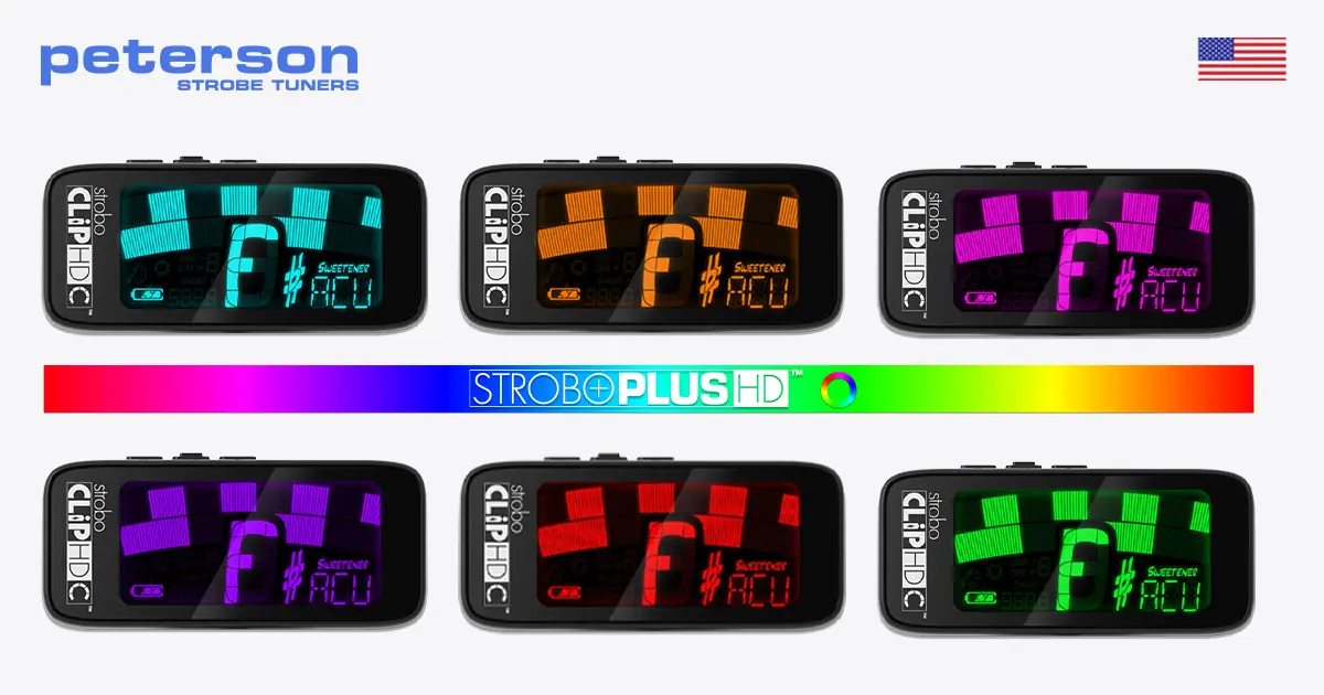 Peterson StroboClip HDC 彩屏可充电夹式调音器